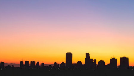 City Skyline at Sunsetの素材