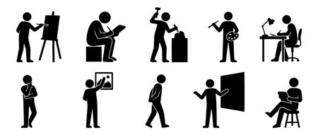 Painting icons set. Simple set of painting vector icons for web design on white backgroundのイラスト素材