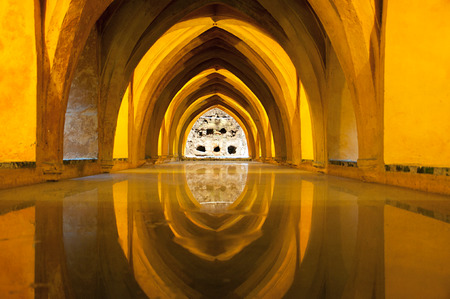 Queen's baths, Alcazar in Seville, Spainのeditorial素材