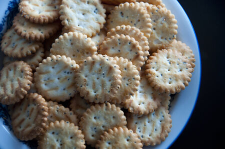 Bowl of crackersの写真素材