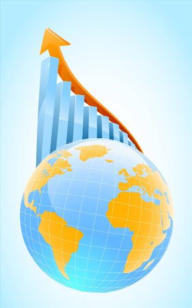   global business growth bar graph のイラスト素材