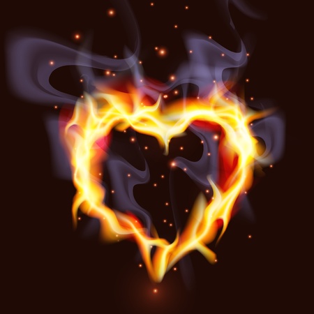 Illustration of a passionate burning heart conceptのイラスト素材