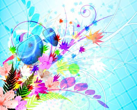 See the colours! Colorful natural collage Illustrationのイラスト素材