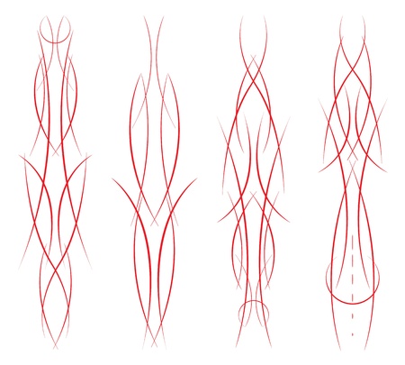 set of four different pinstripe combinations on whiteのイラスト素材