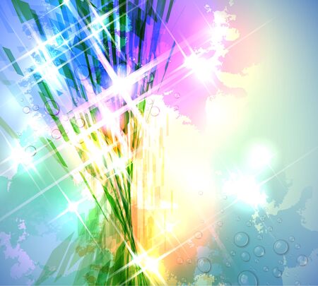 Abstract illustration with shattered elements on soft textured background.のイラスト素材