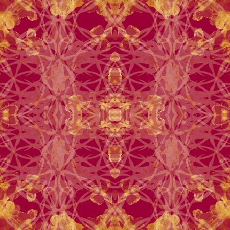 photoshop red and gold baroque pattern pictureの写真素材