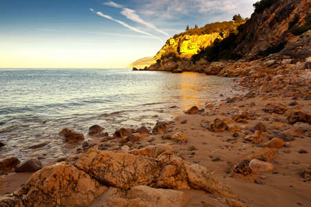 Beach landscape in the National park of Arrabida.の写真素材