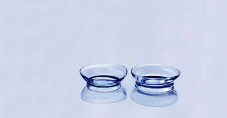 Two eye contact lenses close upの写真素材