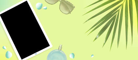 Tablet in elegant compositionの写真素材