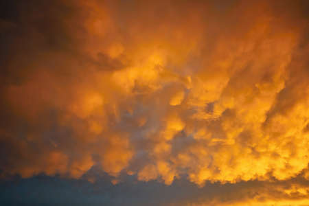 Background of the blood red evening sky and clouds.