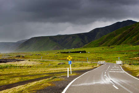 New Zealand narrow roadの写真素材