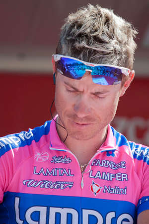 The 2004 winner of the Giro di Italia, Damiano Cunego, during the Vuelta 2012のeditorial素材