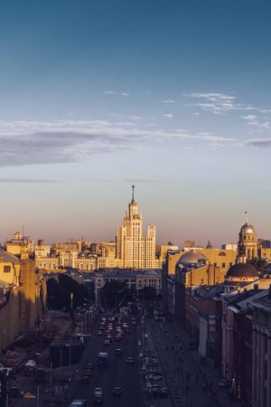 Moscow, Russia: 06 August 2017: View of the skyscraper on Kotelnicheskaya embankment.のeditorial素材