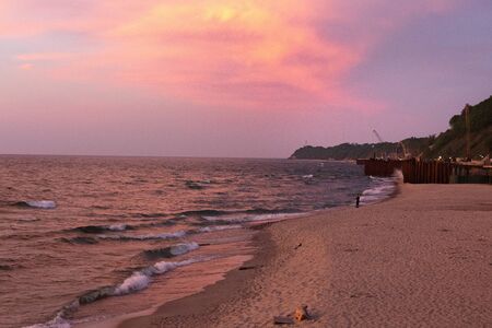 Russia, Svetlogorsk Seacoast of Baltic seaの写真素材
