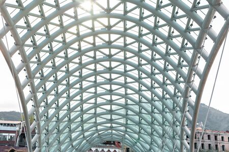 The Bridge of Peace over the Kura River in Tbilisi.の写真素材
