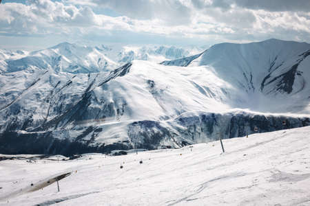 View from ski resort Gudauri in Georiaの写真素材