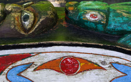 We enjoyed the BC First Nations carvings. We were impressed by the craftmanship and the vibrant colors were eye catching.の写真素材