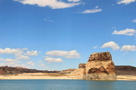 Lone Rock, Lake Powell, Arizonaの写真素材
