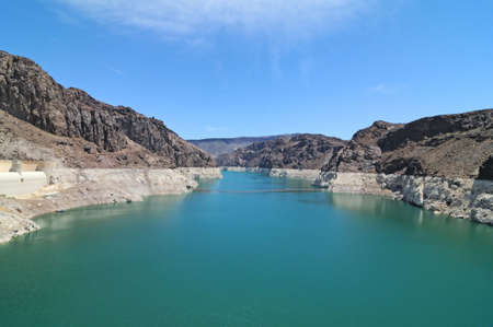Hoover Dam, Lake Mead, Nevadaの写真素材