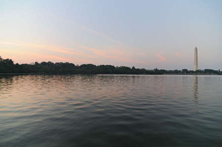 Washington Monument from across the Tidal Basin, Washington, DCの写真素材