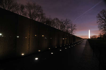 Washington Monument at sunrise, Washington DCの写真素材