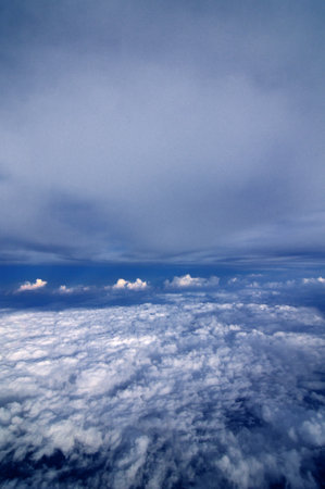 View from the window seat while flyingの写真素材
