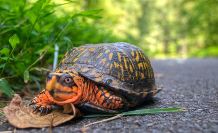 Close-up shot of a turtleの写真素材