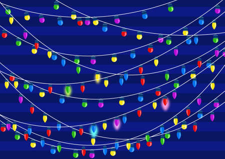 Xmas lights background vector illustrationのイラスト素材