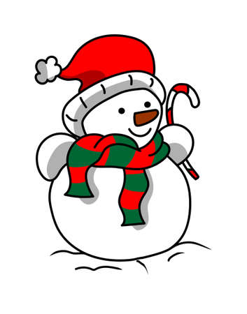 Snowman clip art vector isolated on white backgroundのイラスト素材