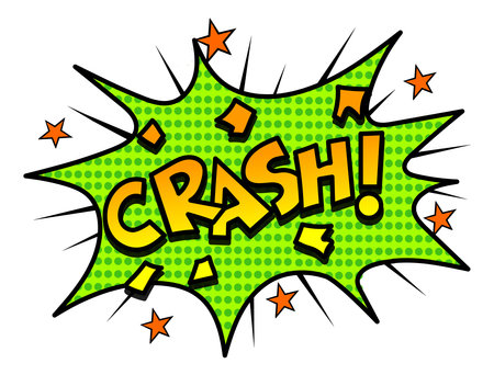 Crash comic sounds effect background sound burst vector illustrationのイラスト素材