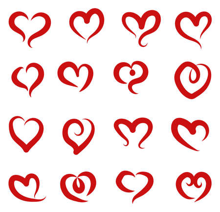 Set of vector hearts stock illustrationのイラスト素材
