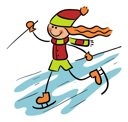 Ice Skater Boy stock illustration Vectorのイラスト素材