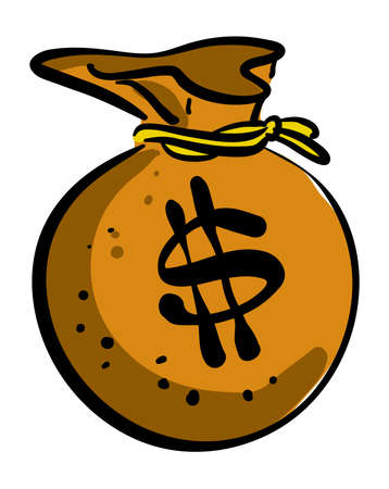 Money bag vector icon, moneybag flat simple cartoon illustration isolated stock illustrationのイラスト素材