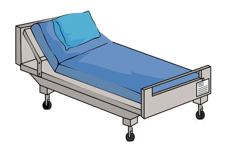 Medical Patient Bed stock illustration vector , isolated in white backgroundのイラスト素材