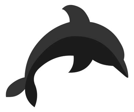 Dolphin simple black silhouette symbol. stock illustrationのイラスト素材