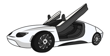 Sport or race car icon. Side view. Luxury vehicle ,Vector illustration.のイラスト素材