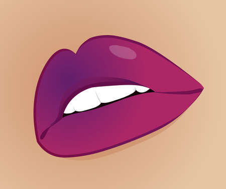 Pink Lips stock illustration  , Mouth With Ping Lips stock illustrationのイラスト素材