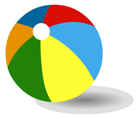 Beach Ball stock illustration vector , isolated in white backgroundのイラスト素材