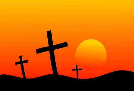 Vector illustration of Good Friday Easter Day Crosses.のイラスト素材