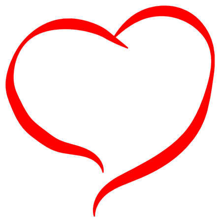 Hand drawn Heart love sign. Romantic calligraphy vector illustrationのイラスト素材