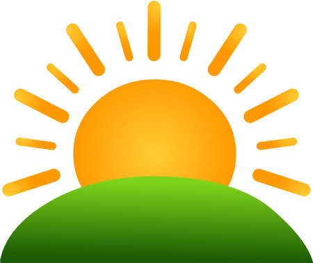 Sun Rise Logo Vector illustration isolated in white backgroundのイラスト素材