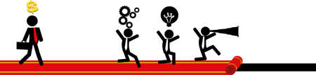 Business people red carpet banner, Business success backgroundのイラスト素材