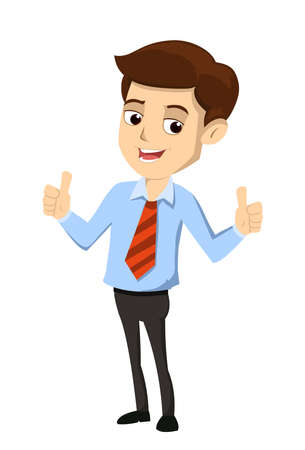 Business executive thumbs up vector isolated on white backgroundのイラスト素材