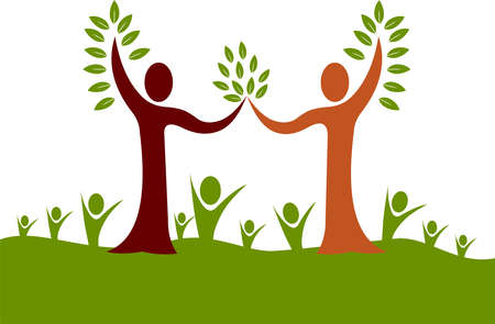 Family tree people nature concept vector illustrationのイラスト素材