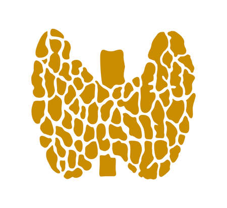 Thyroid illustration logo icon vector isolated on white backgroundのイラスト素材