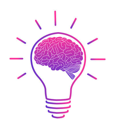 Brain and idea stock vector illustrationのイラスト素材