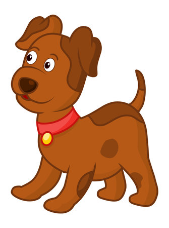 Dog cartoon animal illustartion vector isolatedのイラスト素材