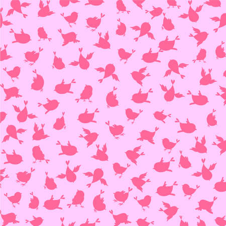Pink bird background pattern vector illustrationのイラスト素材