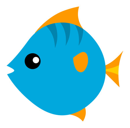 Fish Cartoon fish illustration vector isolated on white backgroundのイラスト素材