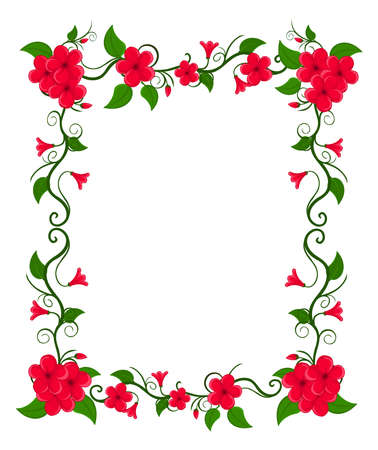 Colourful Floral frame border stock illustration vectorのイラスト素材